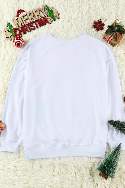 White Christmas JUNKIE Plaid Print Pullover Sweatshirt