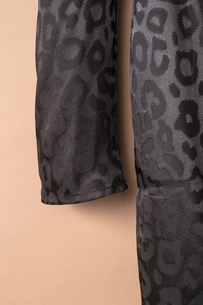 Leopard Print Long Sleeve High Waist Mini Dress